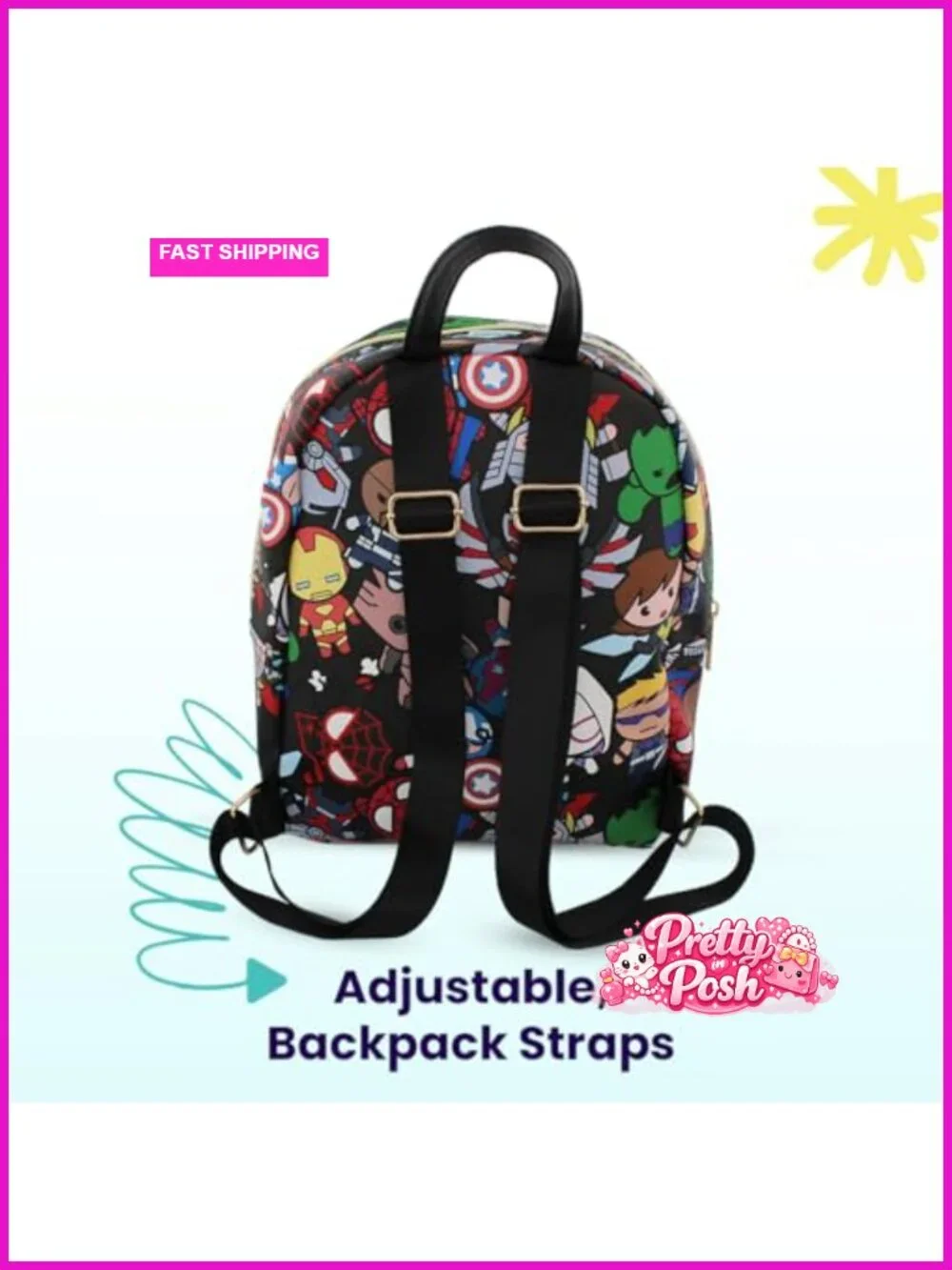 Mini PU Leather Backpack Purse with Adjustable Straps